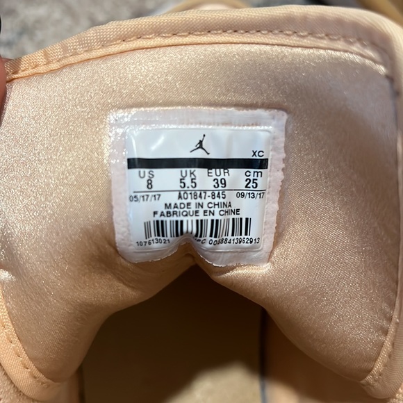 NIKE | Air Jordan 1 Iced Peach Retro Satin Suede Season of Her Collection Size 8 - Picture 6 of 8